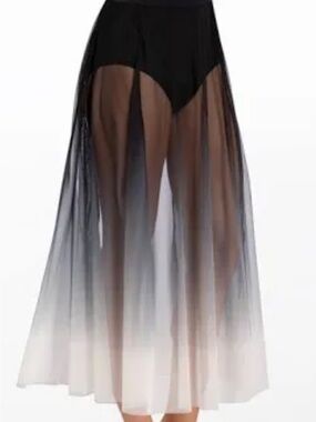 balera Black to White Ombre Sheer Skirt Overlay